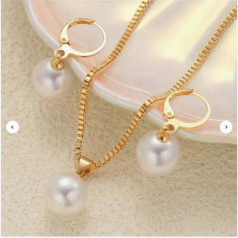 Conjunto de Joias Vintage de Pérolas