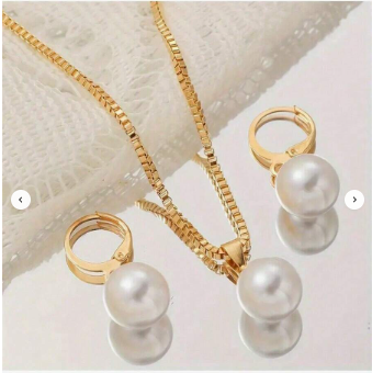 Conjunto de Joias Vintage de Pérolas