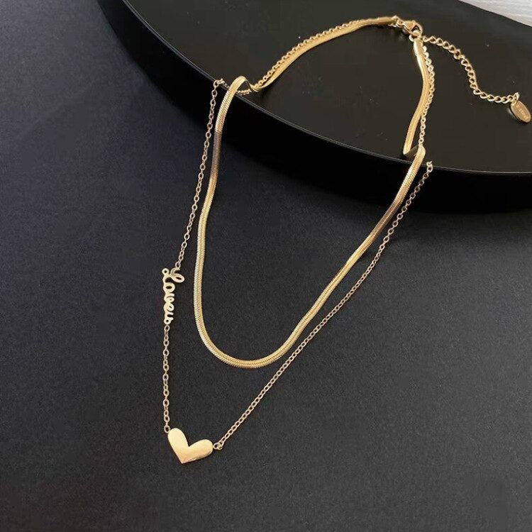 Colar Feminino Duplo Amor