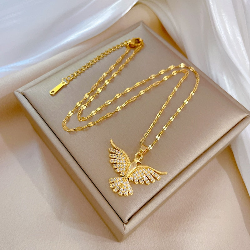 Colar Feminino Espírito Santo Banhado a Ouro 18k