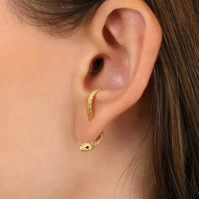 Brinco Serpente banhado a Ouro 18k