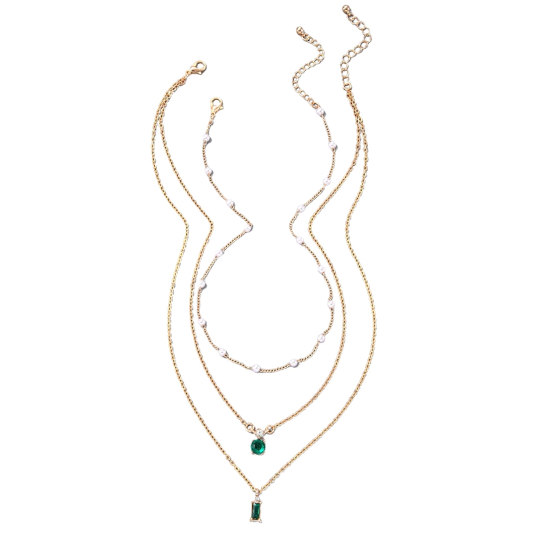 Colar Feminino Triplo Evergreen