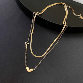 Colar Feminino Duplo Amor
