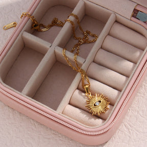 Colar Dourado Sol Olho Grego