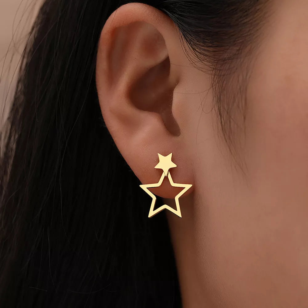Brinco Estrela Folheado a Ouro