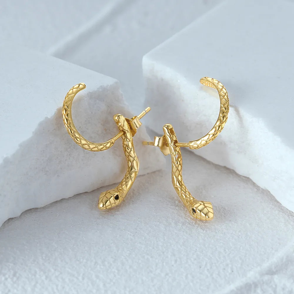 Brinco Serpente banhado a Ouro 18k