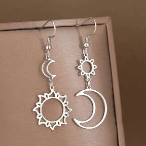 Brinco Pendente Sol Lua