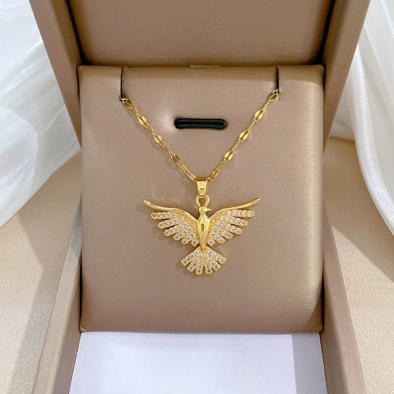 Colar Feminino Espírito Santo Banhado a Ouro 18k