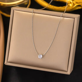 Colar Minimalista Cristal Solitário