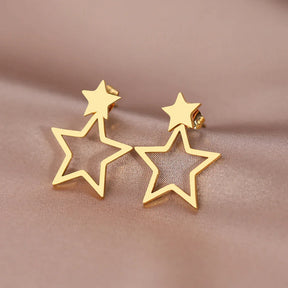 Brinco Estrela Folheado a Ouro